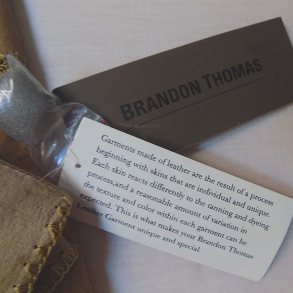 NWT Genuine suede leather coat Tan XL Gold stitches Brown Full-length Lined New - Picture 4 of 7